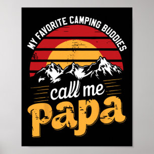 Poster Companheiros de Acampamento Chamam Papai Humor Pai
