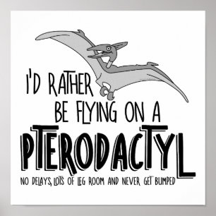 Poster Companhia Aérea de Pterodactyl Dinossaur Voadora