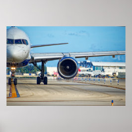 Poster Companhia aérea que efetua a rolagem para a partid