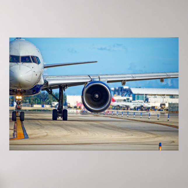 Poster Companhia aérea que efetua a rolagem para a partid (Frente)