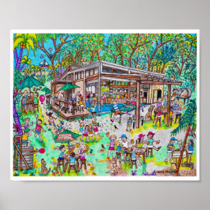 Poster Companhia de Criação Roatan Island com fronteira