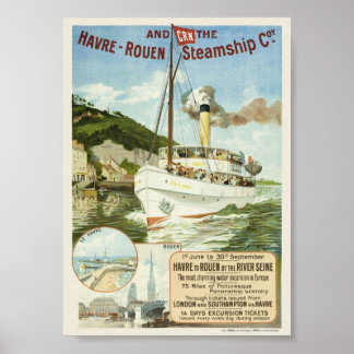 Poster Companhia de Navios a Vapor Havre-Rouen. Cartaz An