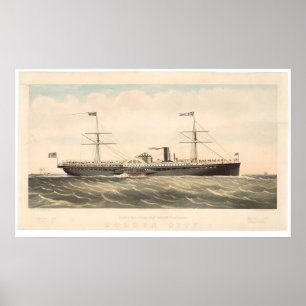 Poster Companhia de Navios a Vapor Pacific Mail Golden Ci
