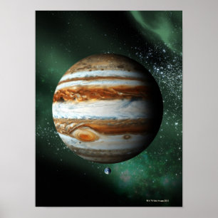 Poster Comparação de Jupiter e de terra