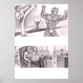 Poster Comparação Ilustrada de Malhação Física e Sed