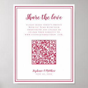Poster Compartilhamento de Fotos de Casamento O Amor Códi