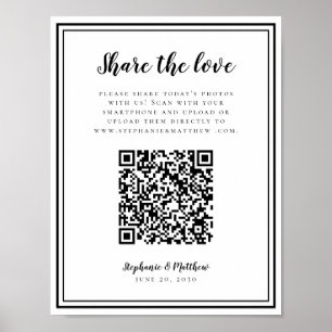 Poster Compartilhamento de Fotos de Casamento O Amor QR S