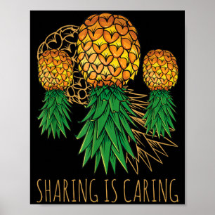 Poster Compartilhar é Cuidar Abacaxi Havaí Fruta Verão