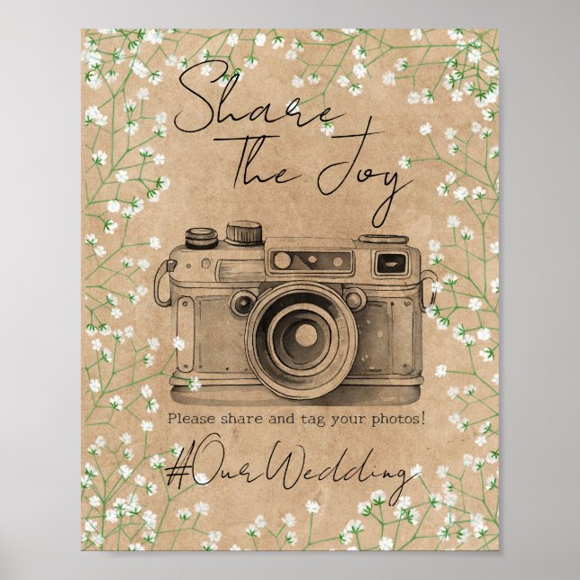 Poster Compartilhar Foto nas Redes Sociais Baby's Breath  (Frente)