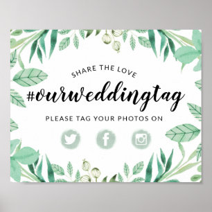 Poster Compartilhe do amor que Wedding o sinal social dos