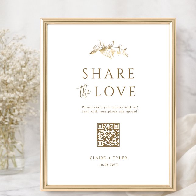 Poster Compartilhe o Amor, Elegante Letreiro de Código QR (Criador carregado)