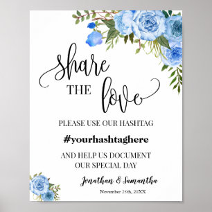 Poster Compartilhe o Amor Hashtag Casamento Chá de Noiva 