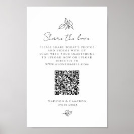 Poster Compartilhe o Código QR do Amor Festa de Casamento