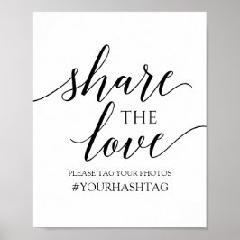 Pôster Compartilhe o sinal de amor | Caligrafia romântica