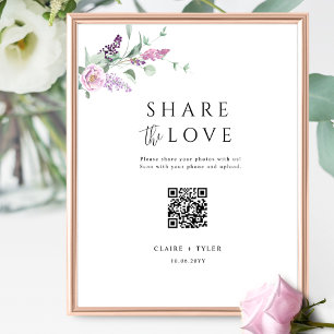 Poster Compartilhe o sinal de código QR do Love Elegant P