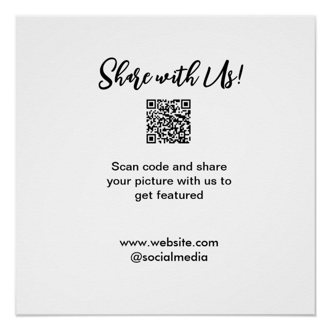 Pôster Compartilhe sua imagem digitalize código QR adicio (Frente)