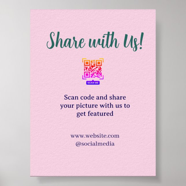 Poster Compartilhe sua imagem digitalize código QR adicio (Frente)