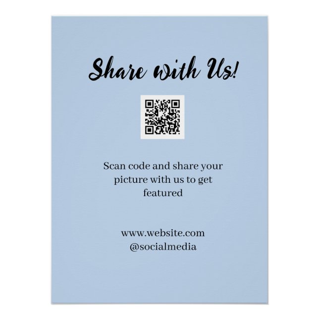 Pôster Compartilhe sua imagem digitalize código QR adicio (Frente)