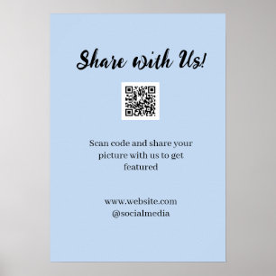 Poster Compartilhe sua imagem digitalize código QR adicio