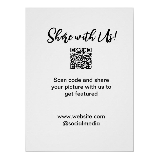 Pôster Compartilhe sua imagem digitalize código QR adicio (Frente)