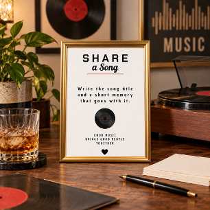Poster Compartilhe uma Memória de Aniversário de Disco de