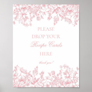 Poster Compartilhe uma Receita de Chinoiserie Vintage Flo
