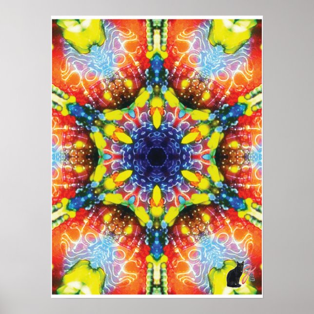 Pôster Compass Kinetic Collage Kaleidoscópio (Frente)