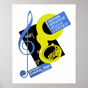 Poster Competição amadora superior da música