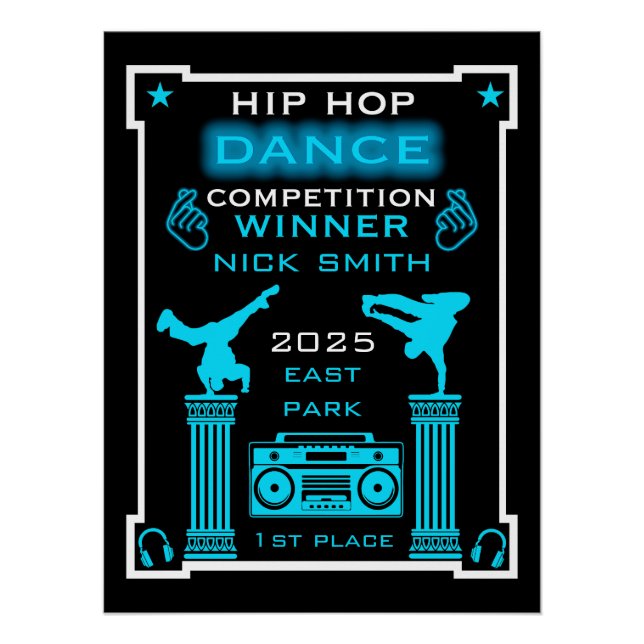 Pôster Competição de Dança Hip Hop (Frente)