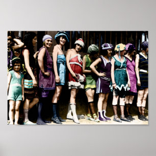 Pôster Competição do fato de banho do vintage