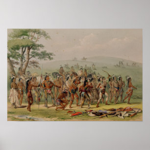 Poster Competição do tiro ao arco de Mandan, c.1832
