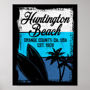 Poster Competições de Surf de Huntington Beach Homens Mul