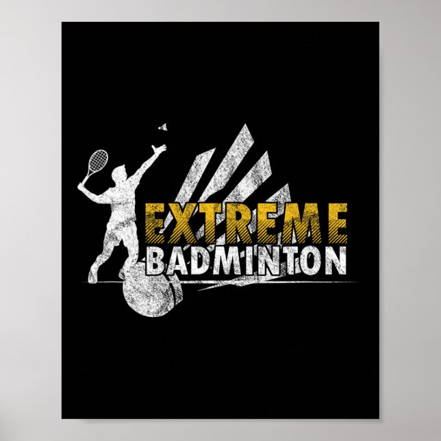 Poster Competitiva Extreme Badminton Game Competitive Pla (Frente)
