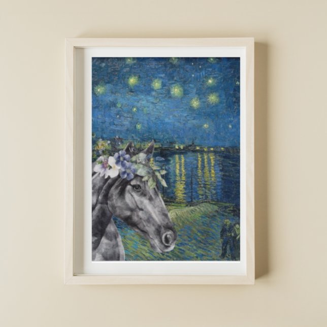 Poster Compilação de Van Gogh Starry Night e Black Horse (Criador carregado)