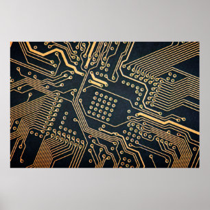 Poster Componentes eletrônicos, fechamento de placa de co