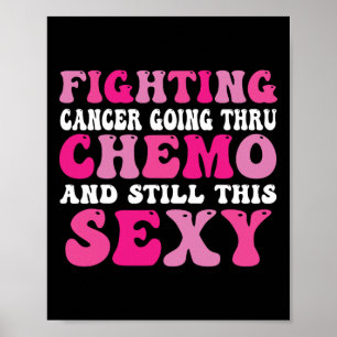 Poster Comportando o Cancer de mama Inspiracional da Chem