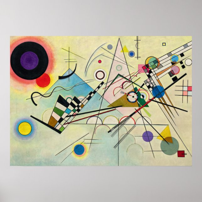 Poster Composição 8 de 1923 por Wassily Kandinsky (Frente)