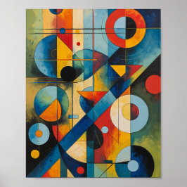 Poster Composição Abstrata Geométrica Dinâmica