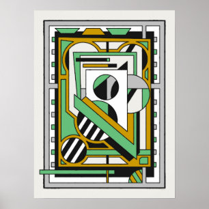 Poster Composição Abstrata Moderna Geométrica