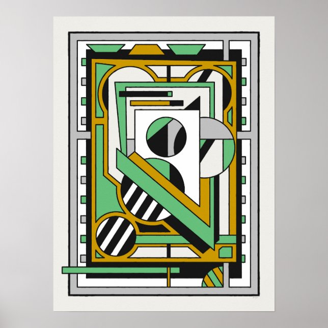 Poster Composição Abstrata Moderna Geométrica (Frente)