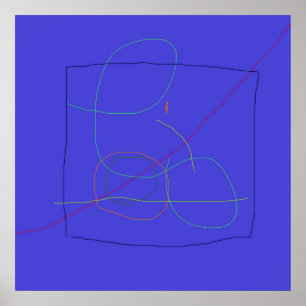 Poster Composição abstrato com Linhas Sobrepostas