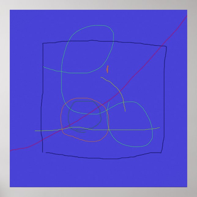 Poster Composição abstrato com Linhas Sobrepostas (Frente)