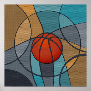Poster Composição de Abstrato de basquetebol