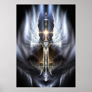 Poster Composição de Arte Fractal através da cruz de A