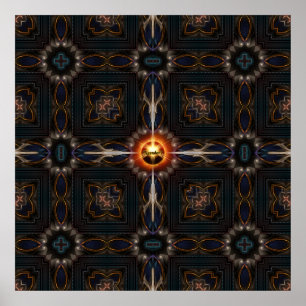 Poster Composição de Arte Fractal Imperial Astral