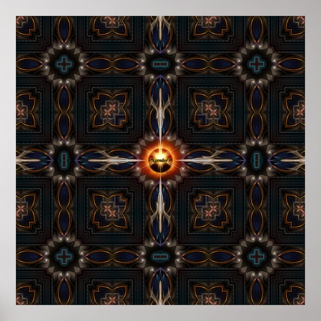 Poster Composição de Arte Fractal Imperial Astral (Frente)