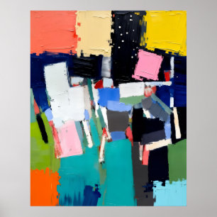 Poster Composição de Obra de Arte Abstrata
