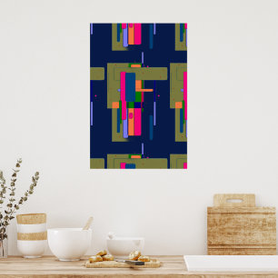 Poster Composição de Obra de Arte Abstrata