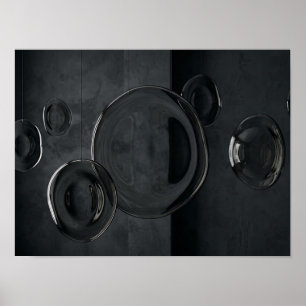 Poster Composição de Orbe de Vidro Escuro Arte de Parede