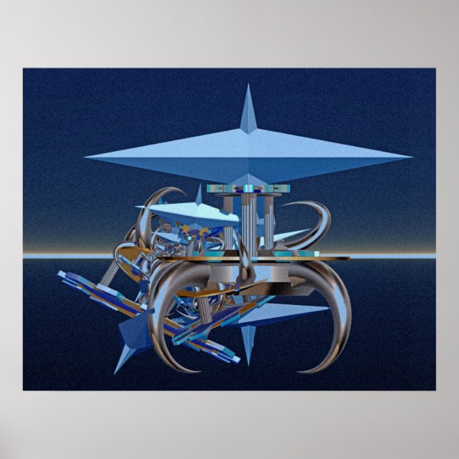 Pôster Composição digital - queda da ficção de silêncio (Frente)